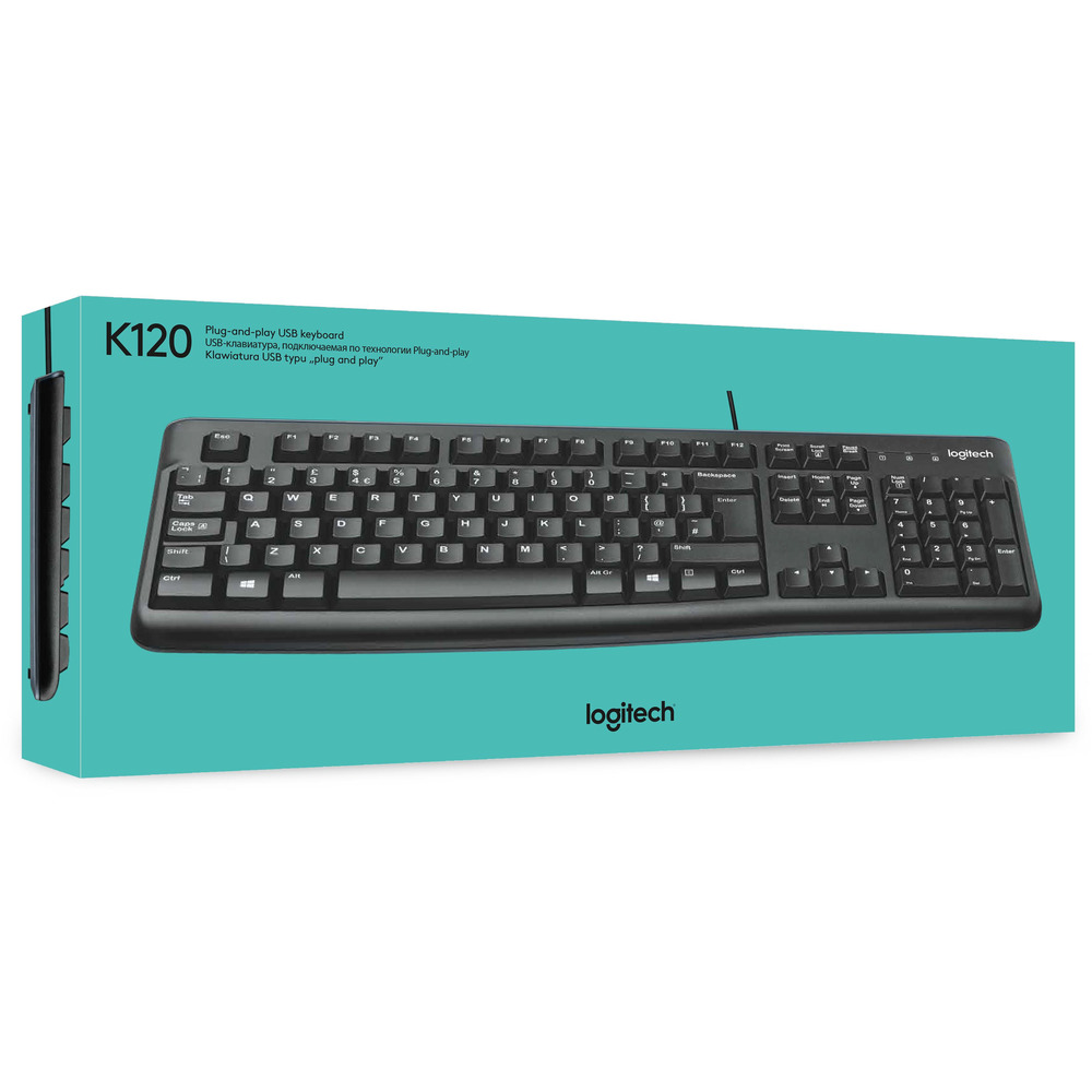 TASTIERA LOGITECH K120, LAYOUT ITALIANO, CONNESSIONE USB 2.0, LUNGHEZZA CAVO 1.5M